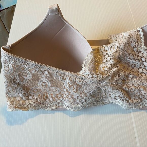 Maidenform One Fab Fit Lace Shaping Underwire Front Close Bra racerback 42C tan - Picture 7 of 10